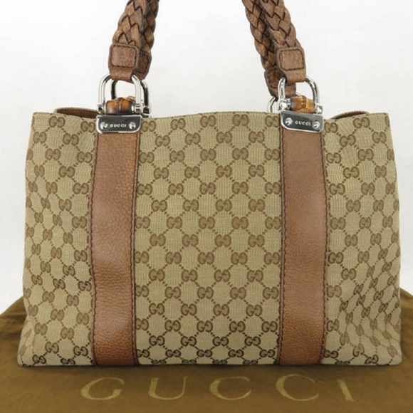 Gucci Handbags - 100% Auth Gucci Like New Canvas Shoulder Bag